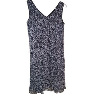 Danny & Nicole Black & White Sleeveless Floral Dress 8P Cottagecore‎ Minimalist